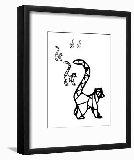 Abstract Minimalist Monkeys-Jensen Adamsen-Framed Art Print