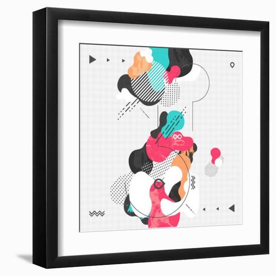 Abstract Modern Geometric Background-theromb-Framed Art Print