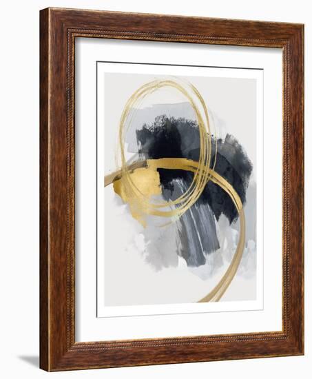 Abstract Motion Black, 2023-David Moore-Framed Art Print