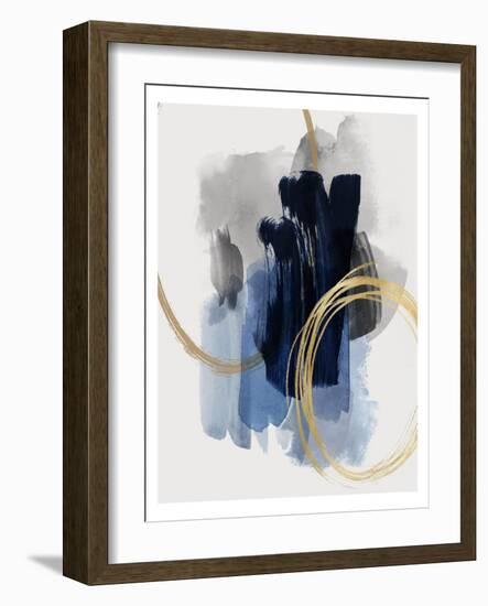 Abstract Motion Blue 2, 2023-David Moore-Framed Art Print