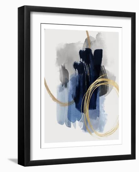 Abstract Motion Blue 2, 2023-David Moore-Framed Art Print