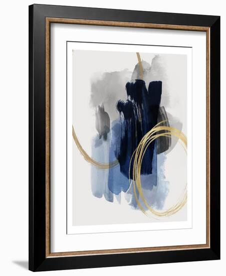 Abstract Motion Blue 2, 2023-David Moore-Framed Art Print