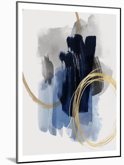 Abstract Motion Blue 2, 2023-David Moore-Mounted Art Print