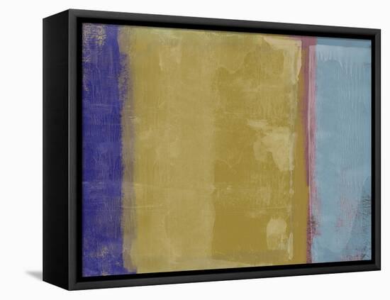 Abstract Mustard and Blue-Alma Levine-Framed Stretched Canvas