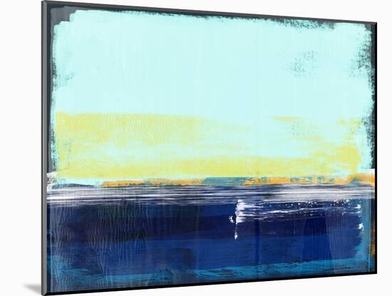 Abstract Navy Blue and Turquoise-Alma Levine-Mounted Art Print