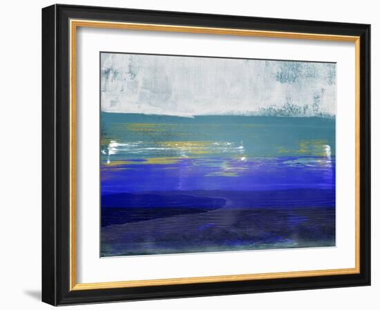 Abstract Navy Blue and Turquoise-Alma Levine-Framed Art Print