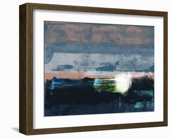 Abstract Navy Blue and White-Alma Levine-Framed Art Print