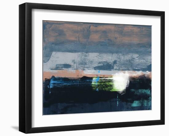 Abstract Navy Blue and White-Alma Levine-Framed Art Print