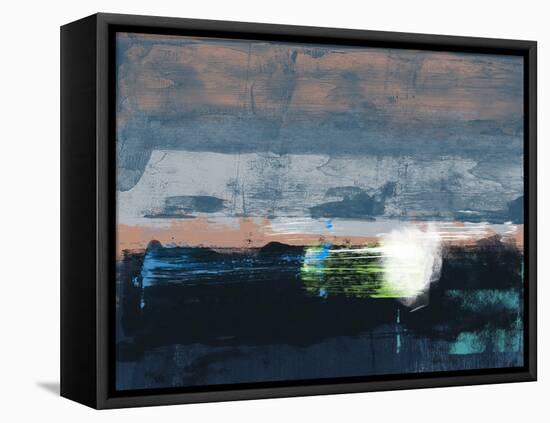 Abstract Navy Blue and White-Alma Levine-Framed Stretched Canvas