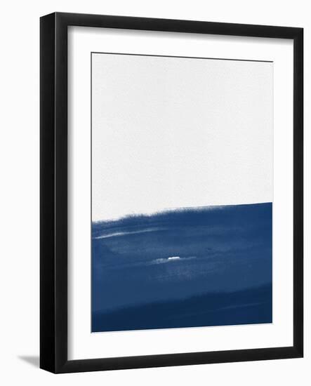Abstract Navy Blue Watercolor-Hallie Clausen-Framed Art Print