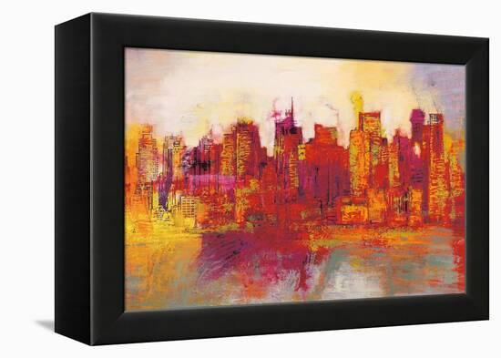 Abstract New York City-Brian Carter-Framed Stretched Canvas