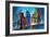 Abstract NYC Skyline at Night-Brian Carter-Framed Art Print