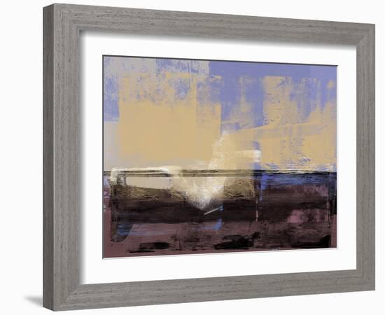 Abstract Ochre and Violet-Alma Levine-Framed Art Print