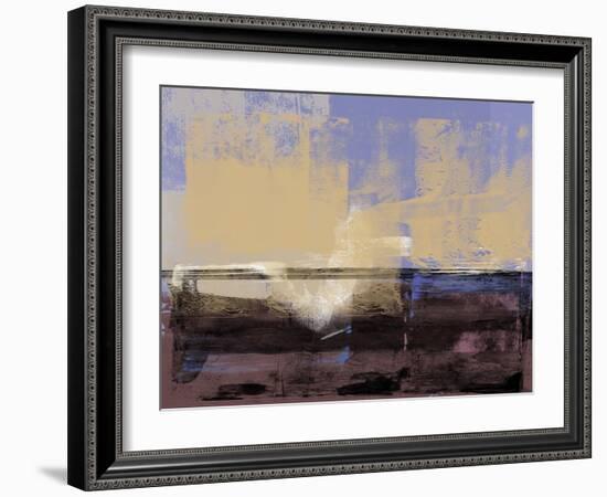 Abstract Ochre and Violet-Alma Levine-Framed Art Print