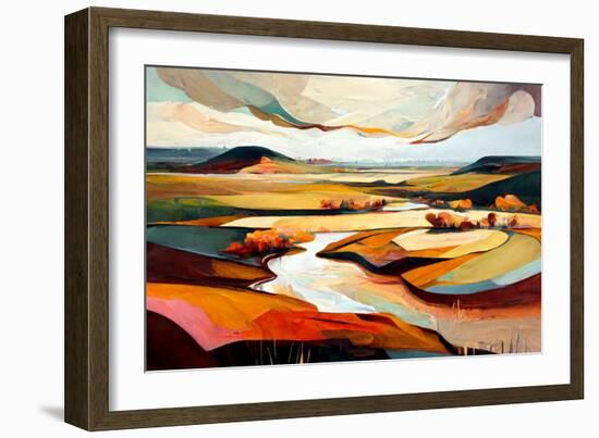 Abstract Ochre Landscape-Avril Anouilh-Framed Premium Giclee Print