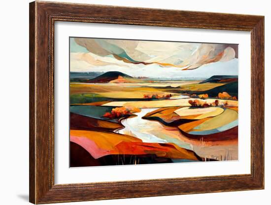 Abstract Ochre Landscape-Avril Anouilh-Framed Premium Giclee Print