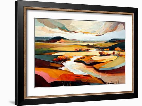 Abstract Ochre Landscape-Avril Anouilh-Framed Premium Giclee Print