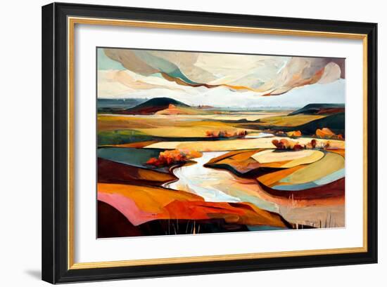 Abstract Ochre Landscape-Avril Anouilh-Framed Premium Giclee Print