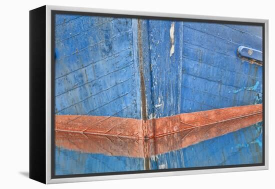 Abstract of Fishing Boat Bow Reflecting in Water, Hoonah, Alaska, USA-Jaynes Gallery-Framed Premier Image Canvas