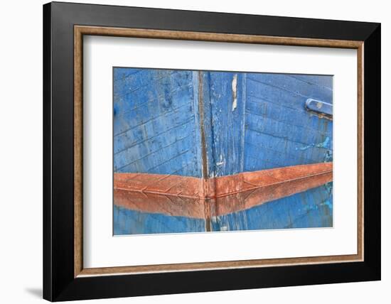 Abstract of Fishing Boat Bow Reflecting in Water, Hoonah, Alaska, USA-Jaynes Gallery-Framed Photographic Print