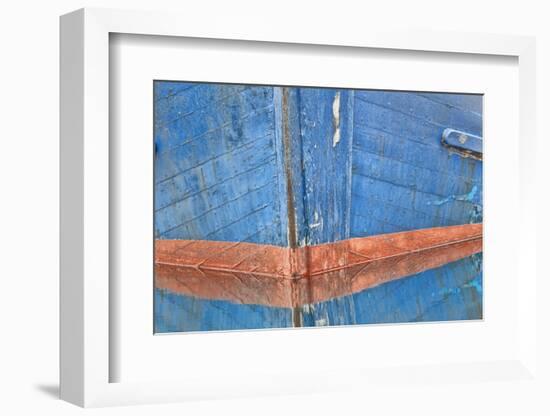 Abstract of Fishing Boat Bow Reflecting in Water, Hoonah, Alaska, USA-Jaynes Gallery-Framed Photographic Print