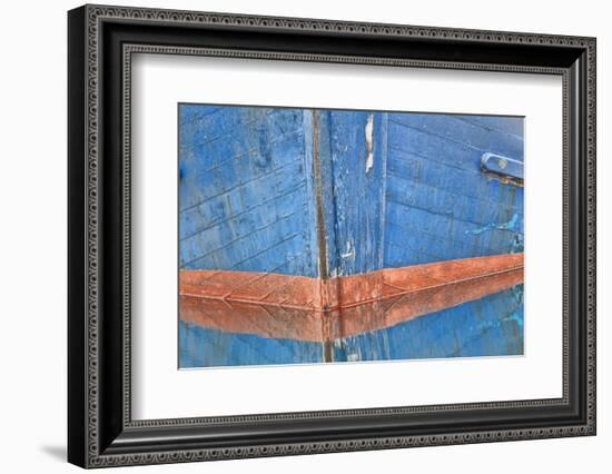 Abstract of Fishing Boat Bow Reflecting in Water, Hoonah, Alaska, USA-Jaynes Gallery-Framed Photographic Print