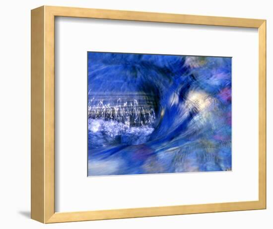 Abstract of Water Flowing Over Rock in Sunlight, Alpharetta, Georgia, USA-Charles R. Needle-Framed Photographic Print