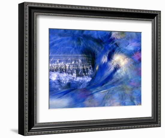 Abstract of Water Flowing Over Rock in Sunlight, Alpharetta, Georgia, USA-Charles R. Needle-Framed Photographic Print