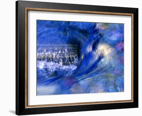 Abstract of Water Flowing Over Rock in Sunlight, Alpharetta, Georgia, USA-Charles R. Needle-Framed Photographic Print