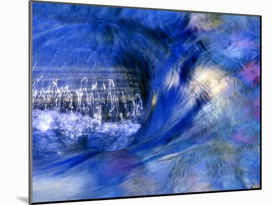 Abstract of Water Flowing Over Rock in Sunlight, Alpharetta, Georgia, USA-Charles R. Needle-Mounted Photographic Print