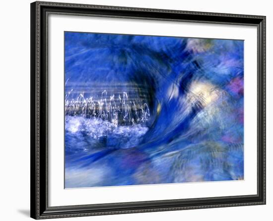 Abstract of Water Flowing Over Rock in Sunlight, Alpharetta, Georgia, USA-Charles R. Needle-Framed Photographic Print