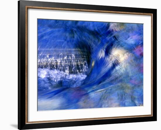 Abstract of Water Flowing Over Rock in Sunlight, Alpharetta, Georgia, USA-Charles R. Needle-Framed Photographic Print