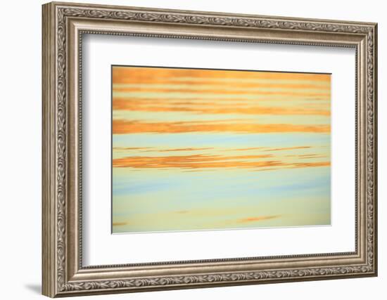 Abstract of water ripples in orange and blue.-Stuart Westmorland-Framed Photographic Print