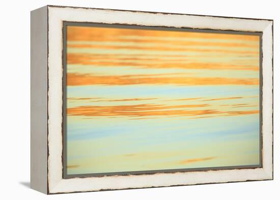 Abstract of water ripples in orange and blue.-Stuart Westmorland-Framed Premier Image Canvas