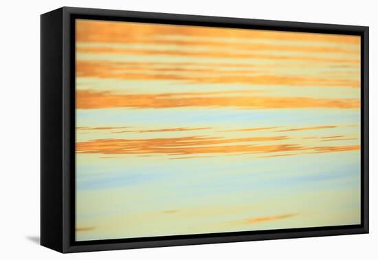 Abstract of water ripples in orange and blue.-Stuart Westmorland-Framed Premier Image Canvas