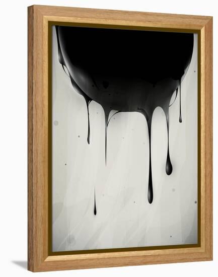 Abstract Oil Slick Flows With Drops-fet-Framed Stretched Canvas