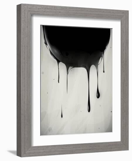 Abstract Oil Slick Flows With Drops-fet-Framed Art Print