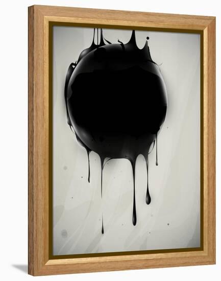 Abstract Oil Slick Flows With Drops-fet-Framed Stretched Canvas