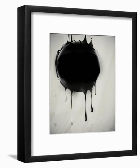 Abstract Oil Slick Flows With Drops-fet-Framed Art Print