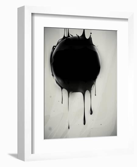 Abstract Oil Slick Flows With Drops-fet-Framed Art Print