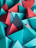 Abstract Geometrical Background with Colorful Paper Pyramids. Selective Focus-Abstract Oil Work-Framed Photographic Print