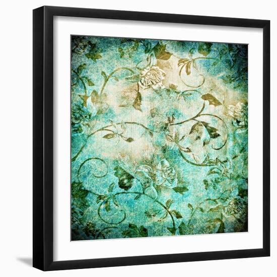 Abstract Old Background With Grunge Texture-iulias-Framed Art Print