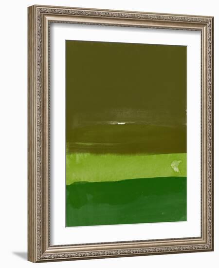 Abstract Olive Green-Hallie Clausen-Framed Art Print