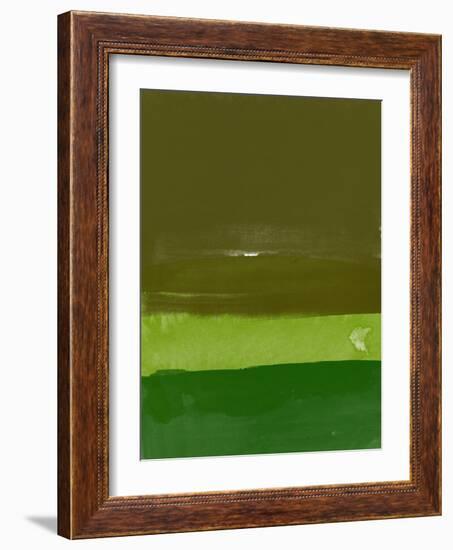 Abstract Olive Green-Hallie Clausen-Framed Art Print