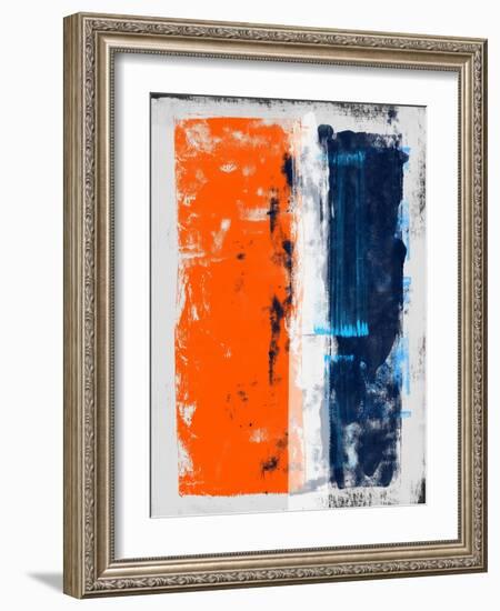 Abstract Orange and Blue Study-Emma Moore-Framed Art Print