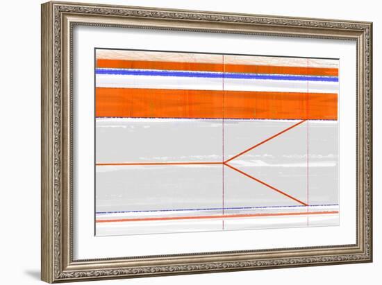 Abstract Orange and Grey-NaxArt-Framed Art Print