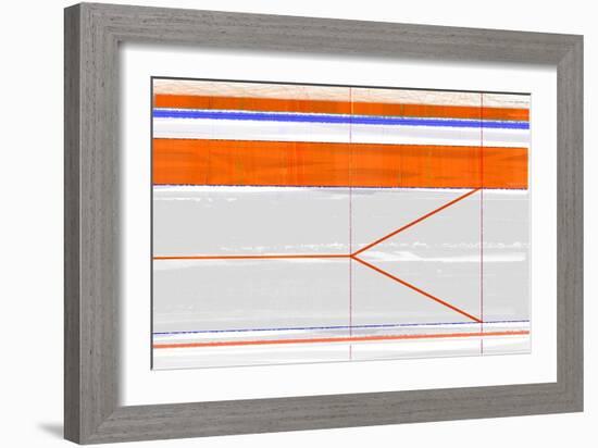 Abstract Orange and Grey-NaxArt-Framed Art Print