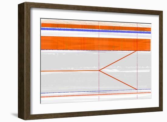 Abstract Orange and Grey-NaxArt-Framed Art Print