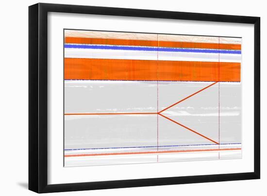 Abstract Orange and Grey-NaxArt-Framed Art Print