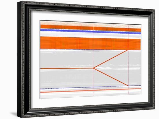 Abstract Orange and Grey-NaxArt-Framed Art Print